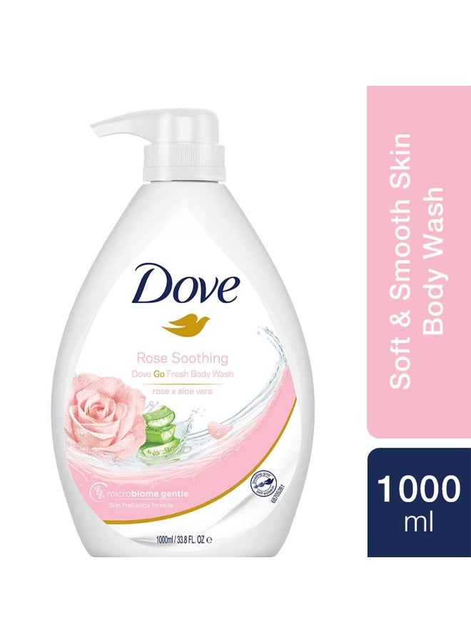Dove Soothing Rose & Aloe Vera Body Wash for Replenished Skin, Refreshing Scent 1000ml - Image 2
